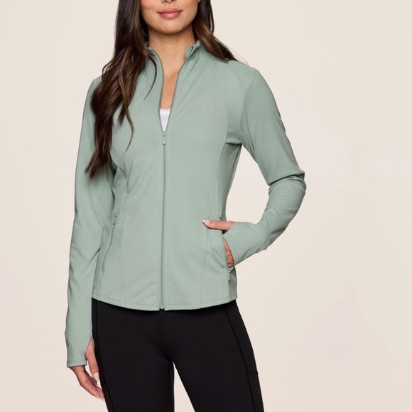 RBX Active Studio Daily Super Soft Mock Neck Jacket Small Sea Glass Teal - Picture 1 of 3